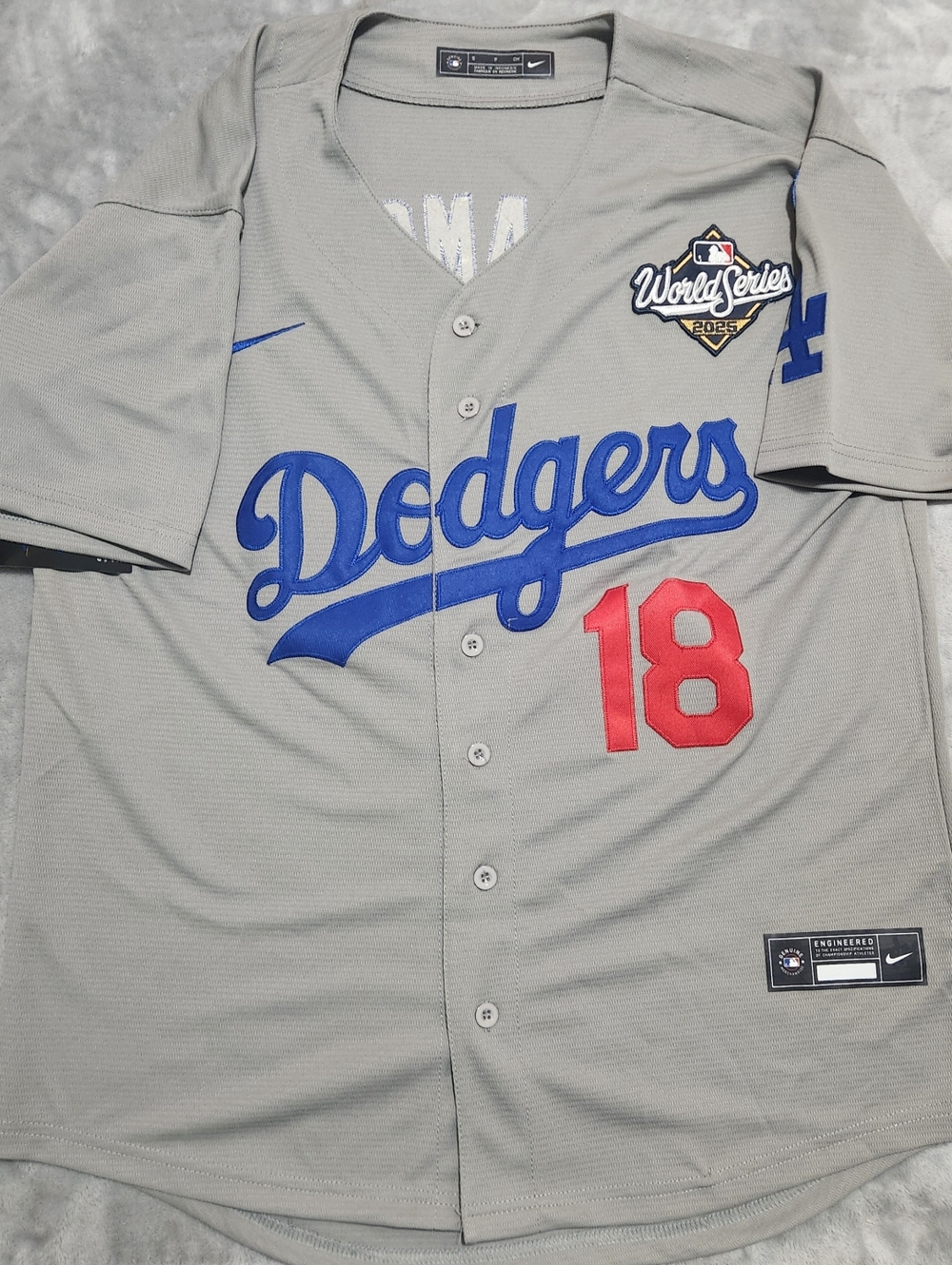 Y. Yamamoto Dodgers WS Grey Jersey